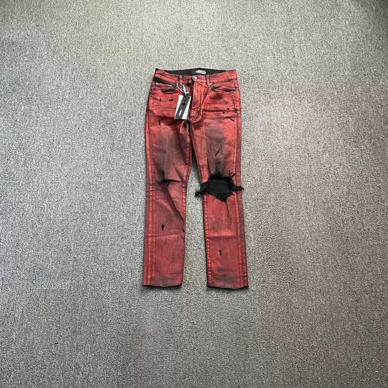 Amiri AMIRI Black Red Jeans Size US 29 - 1 Thumbnail