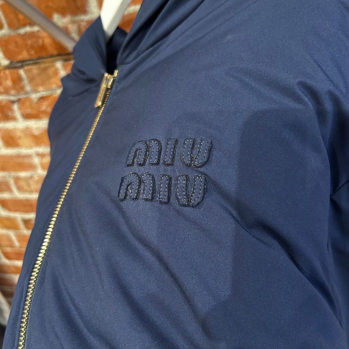 Miu Miu MIU MIU DOWN HOODED BOMBER JACKET ‘NAVY’ Size US L / EU 52-54 / 3 - 3 Thumbnail
