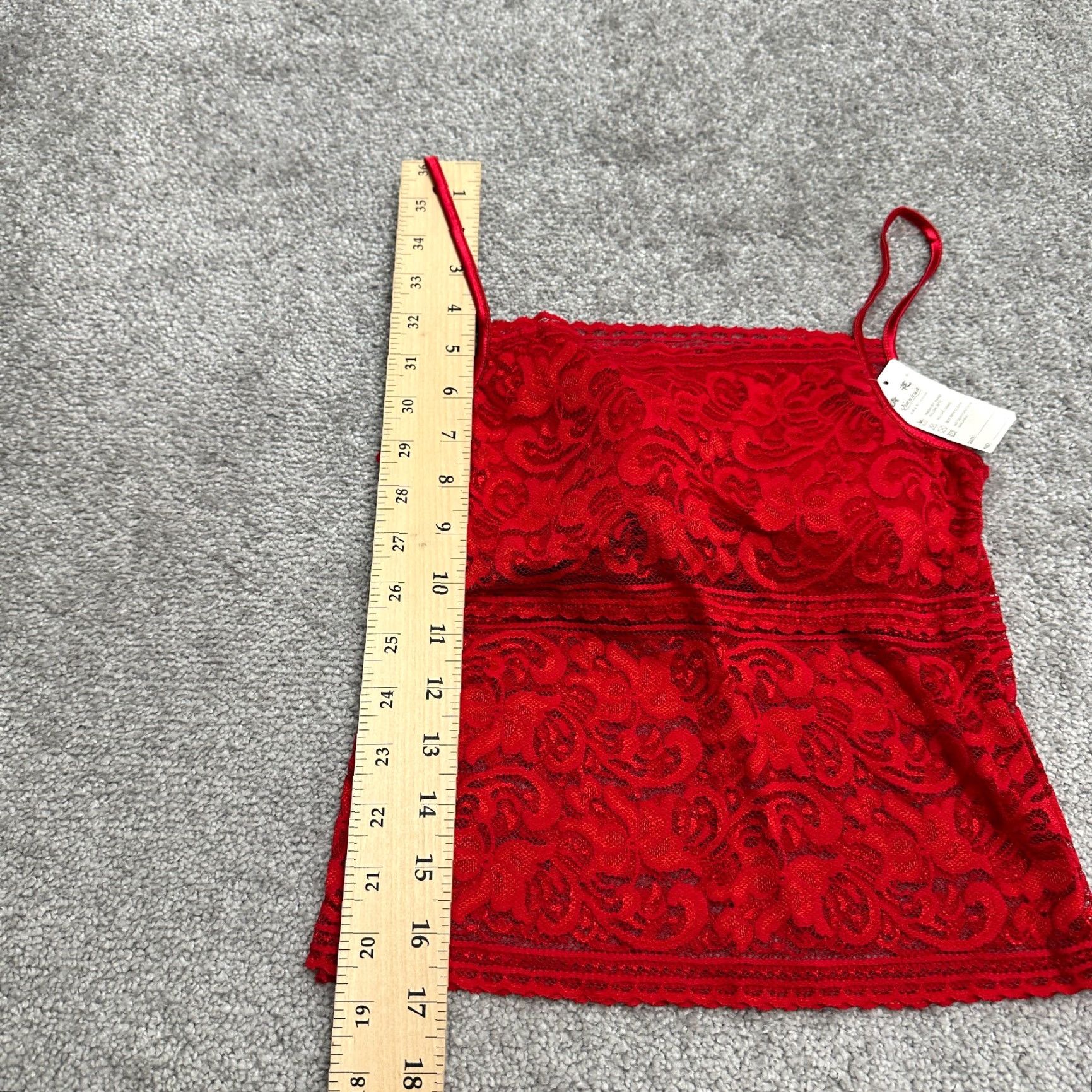 Vintage Qian Hua Lace Padded Camisole Tank Top Womens XXS Red Spaghetti Strap NWT New Size XXS / US 00 / IT 34 - 6 Thumbnail