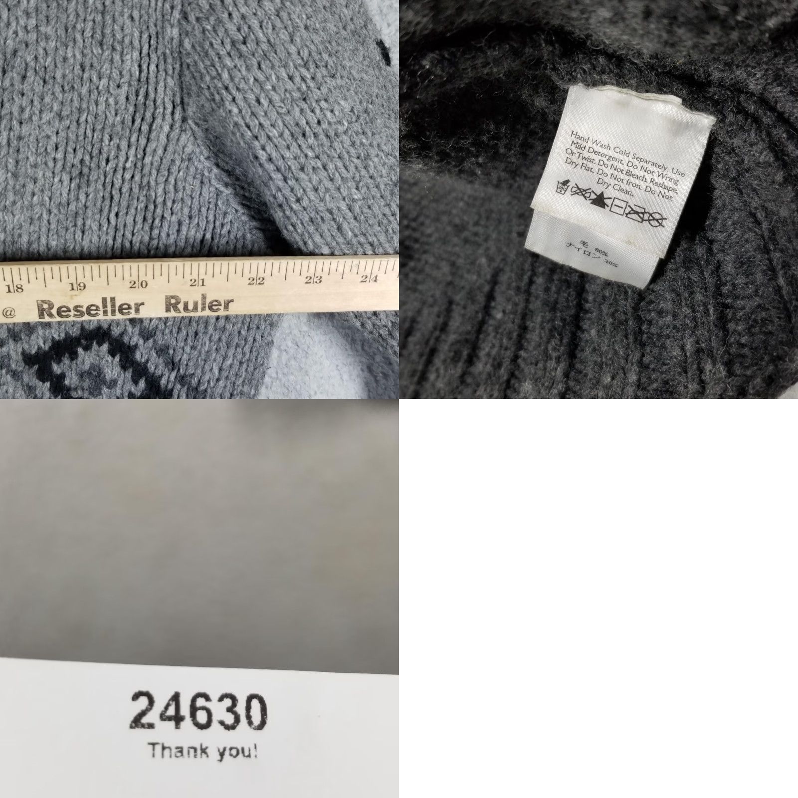 Eddie Bauer Eddie Bauer Heritage Sweater Mens Full Zip Shawl Collar Geometric Bison Gray Medium Wool Nylon 80/20 Mens Size US M / EU 48-50 / 2 - 8 Thumbnail