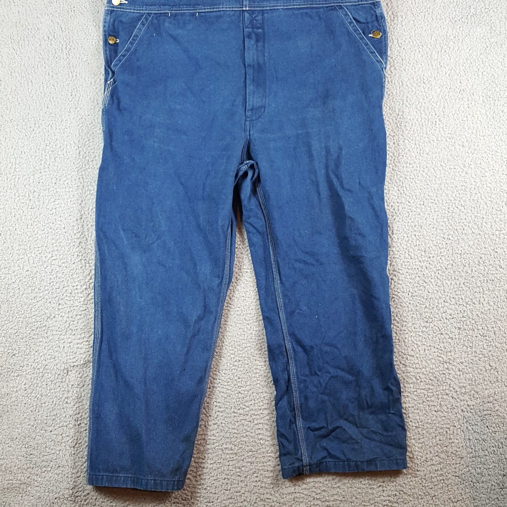 Vintage VINTAGE Big Smith Carpenter Bibs Jeans Denim Workwear 42 Mens 5-Pocket Design Blue Cotton Overalls Bibs 27in Inseam 80s 90s Retro Workwear Size US 42 / EU 58 - 7 Thumbnail