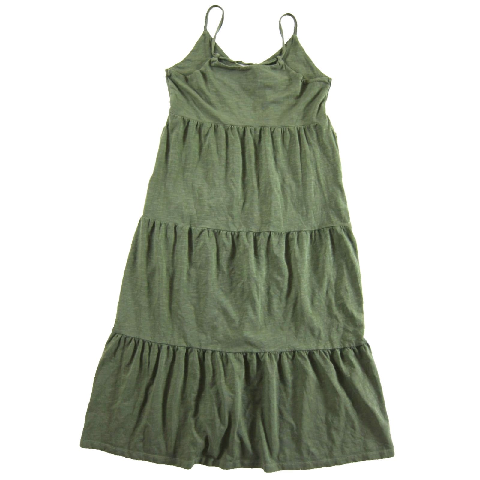 Old Navy Old Navy Olive Green Cotton Stretch Pocket Tiered Midi Tank Dress Woman XS Size XS / US 0-2 / IT 36-38 - 2 Thumbnail