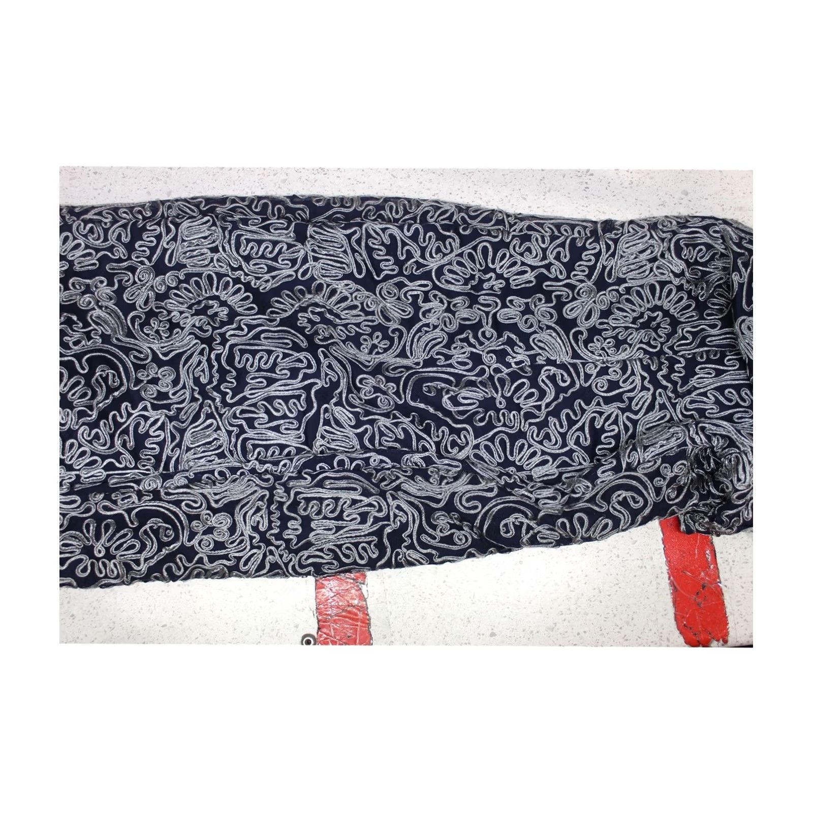 Vintage JS Collections Womens Embroidered Sheath Dress Size 10 navysilver Size L / US 10 / IT 46 - 2 Thumbnail
