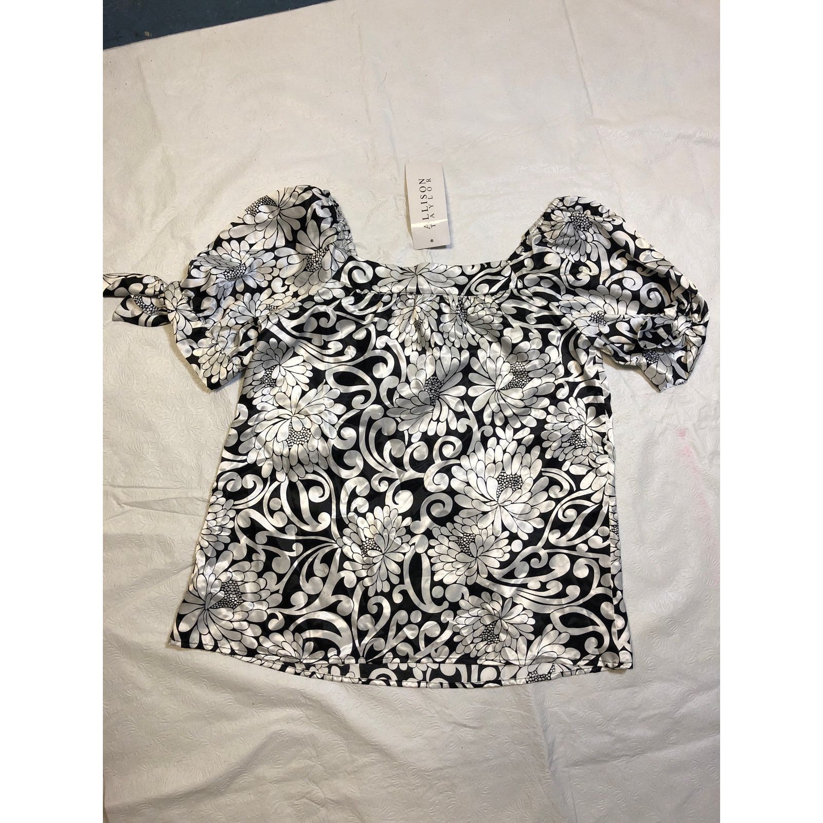 Other Women’s Allison Taylor Amour decor Black and White Blouse Size M / US 6-8 / IT 42-44 - 2 Thumbnail