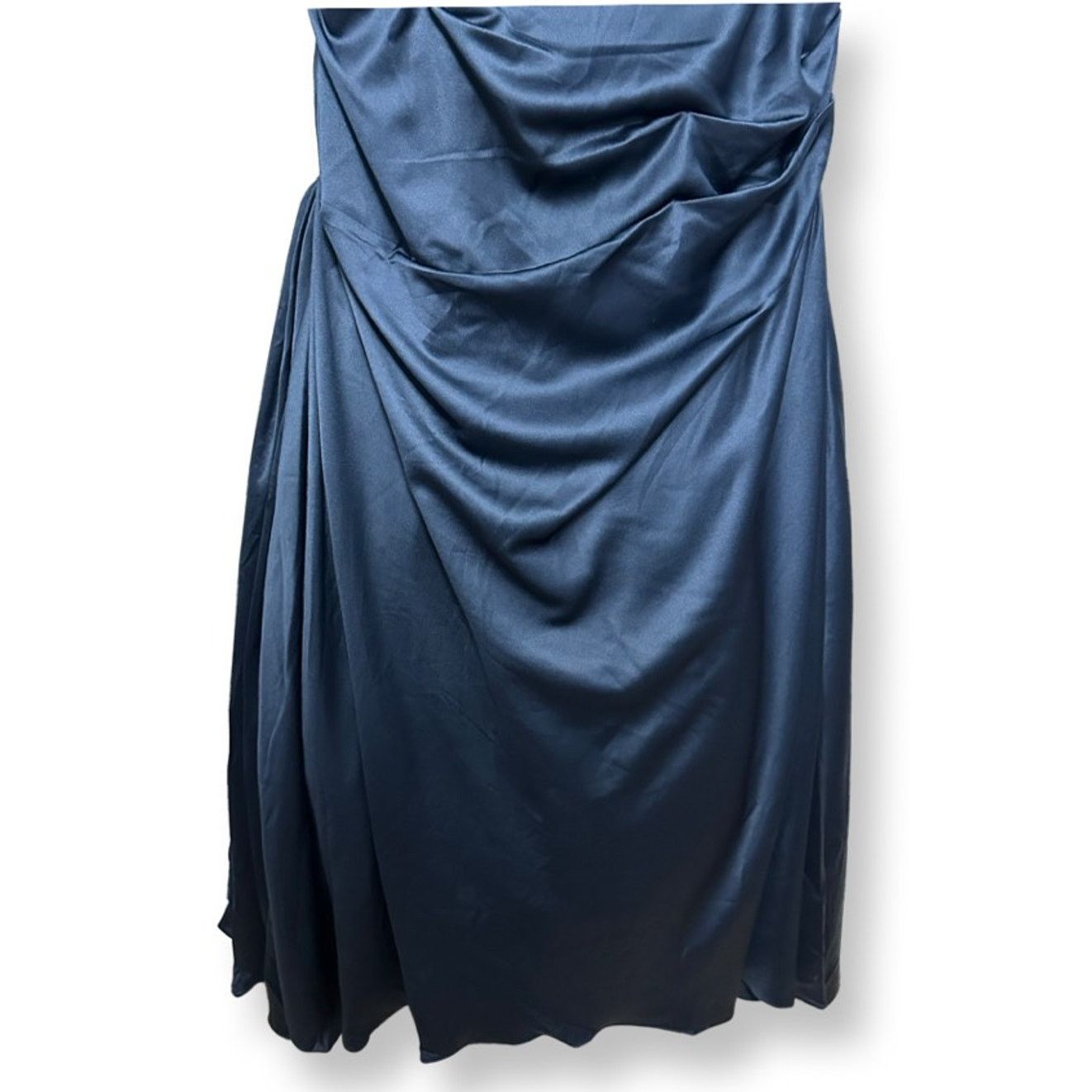 Other La Femme Formal Gown Blue Satin Off Shoulder Beaded 14 New Size XL / US 12-14 / IT 48-50 - 6 Thumbnail