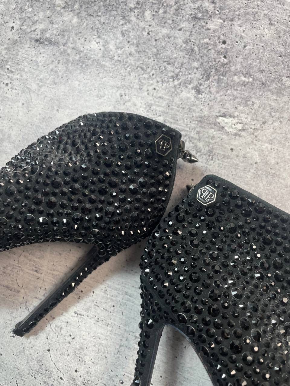 Philipp Plein Vintage 00s Phillip Plein Rhainstone Embroidered Heels Y2K Size US 9 / IT 39 - 6 Thumbnail