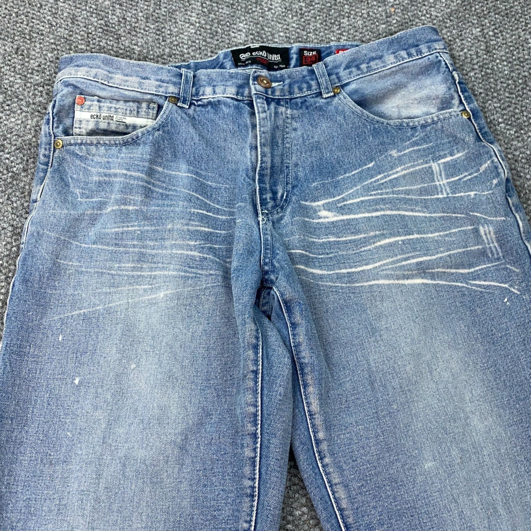 Ecko Unltd. VINTAGE Ecko Unltd Jeans Mens Size 34 X 32 Distressed Faded Grunge Skate 90s Mens Jeans Size US 36 / EU 52 - 5 Thumbnail