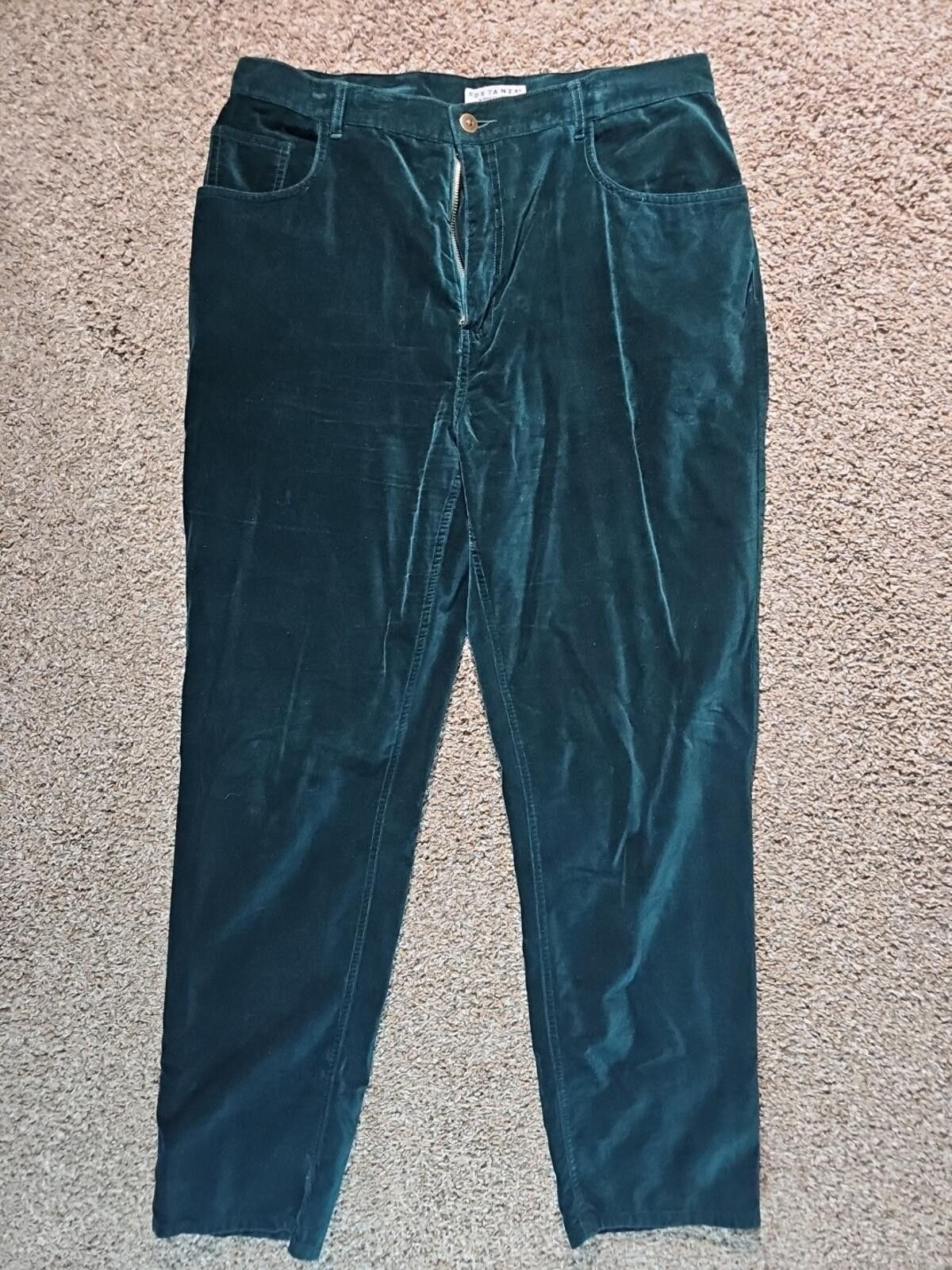 Other Sostanza Sz 14 Velvet Cotton Pants Green Size 36" / US 14 / IT 50 - 1 Thumbnail
