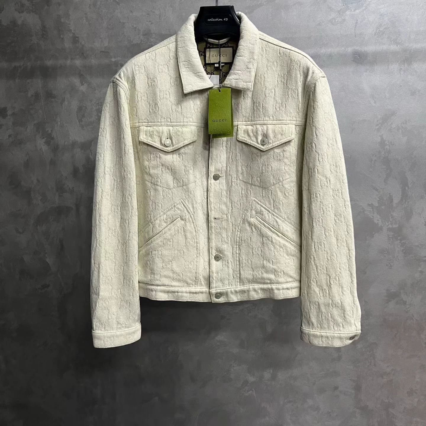 Gucci Gucci Ivory Cotton Jacquard Jacket Size US L / EU 52-54 / 3 - 1 Thumbnail