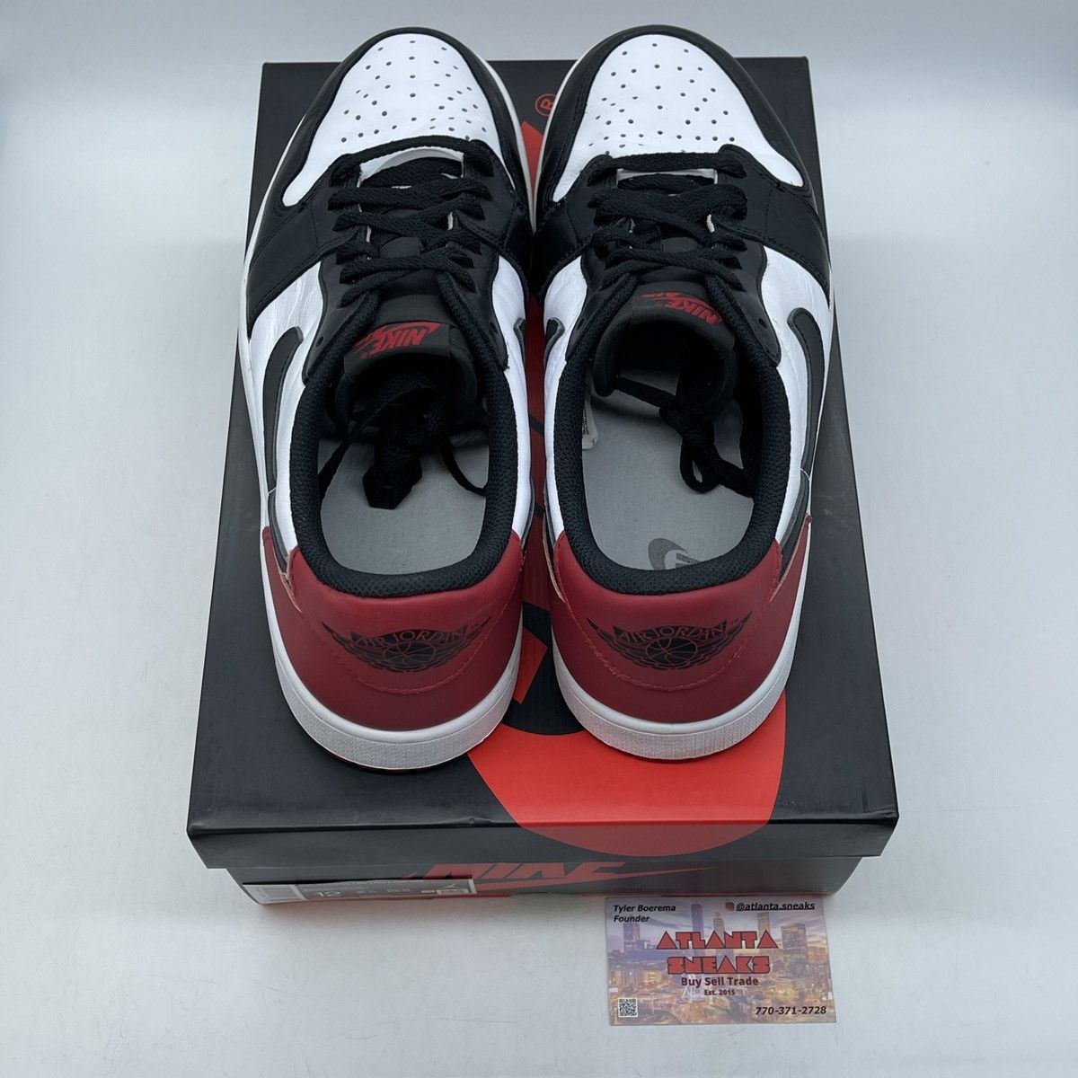 Jordan Brand Air Jordan 1 low black toe Size US 12 / EU 45 - 5 Thumbnail