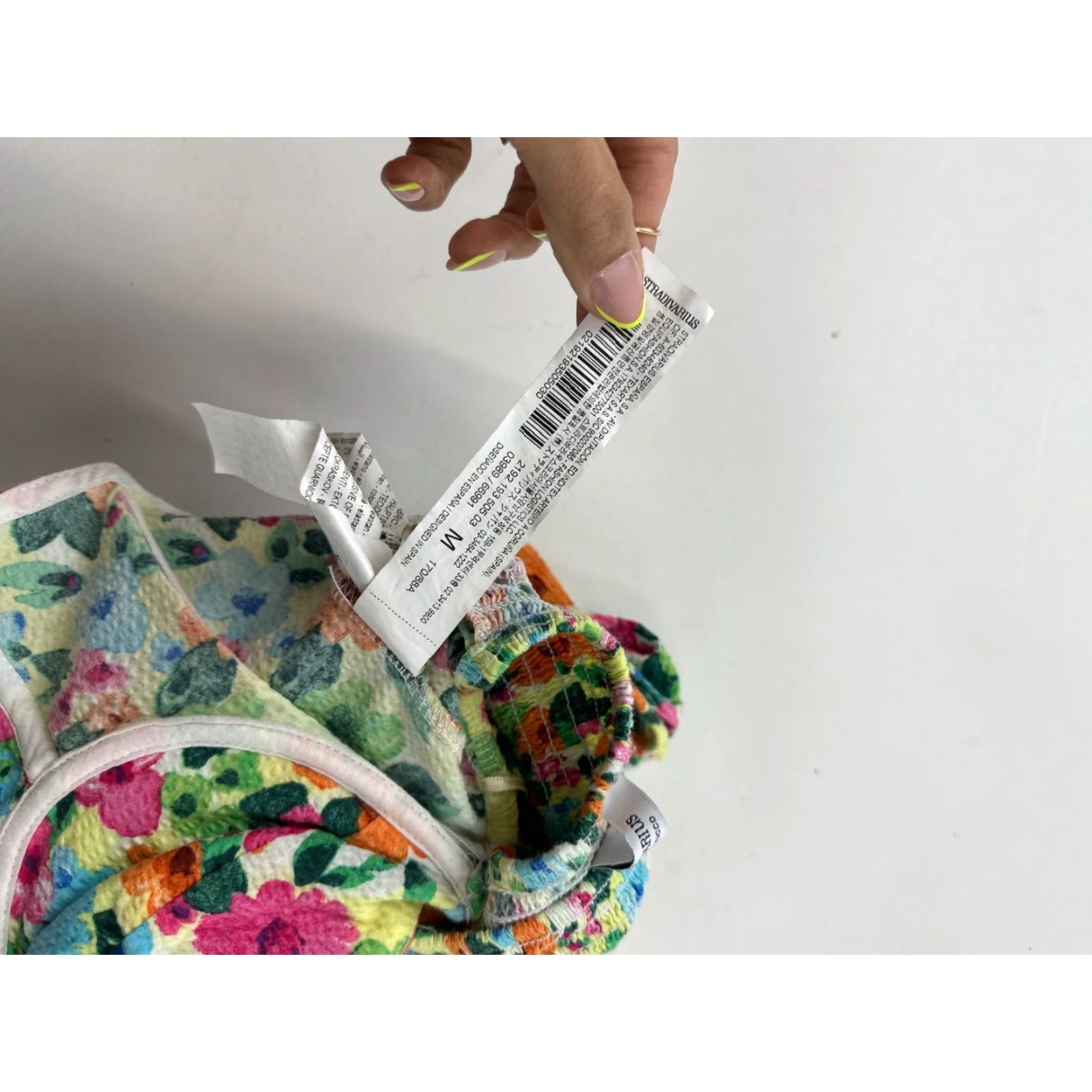 Stradivarius Stradivarius Top Womens Medium Floral Crop Off Shoulder Hook & Eye Front Size M / US 6-8 / IT 42-44 - 6 Thumbnail