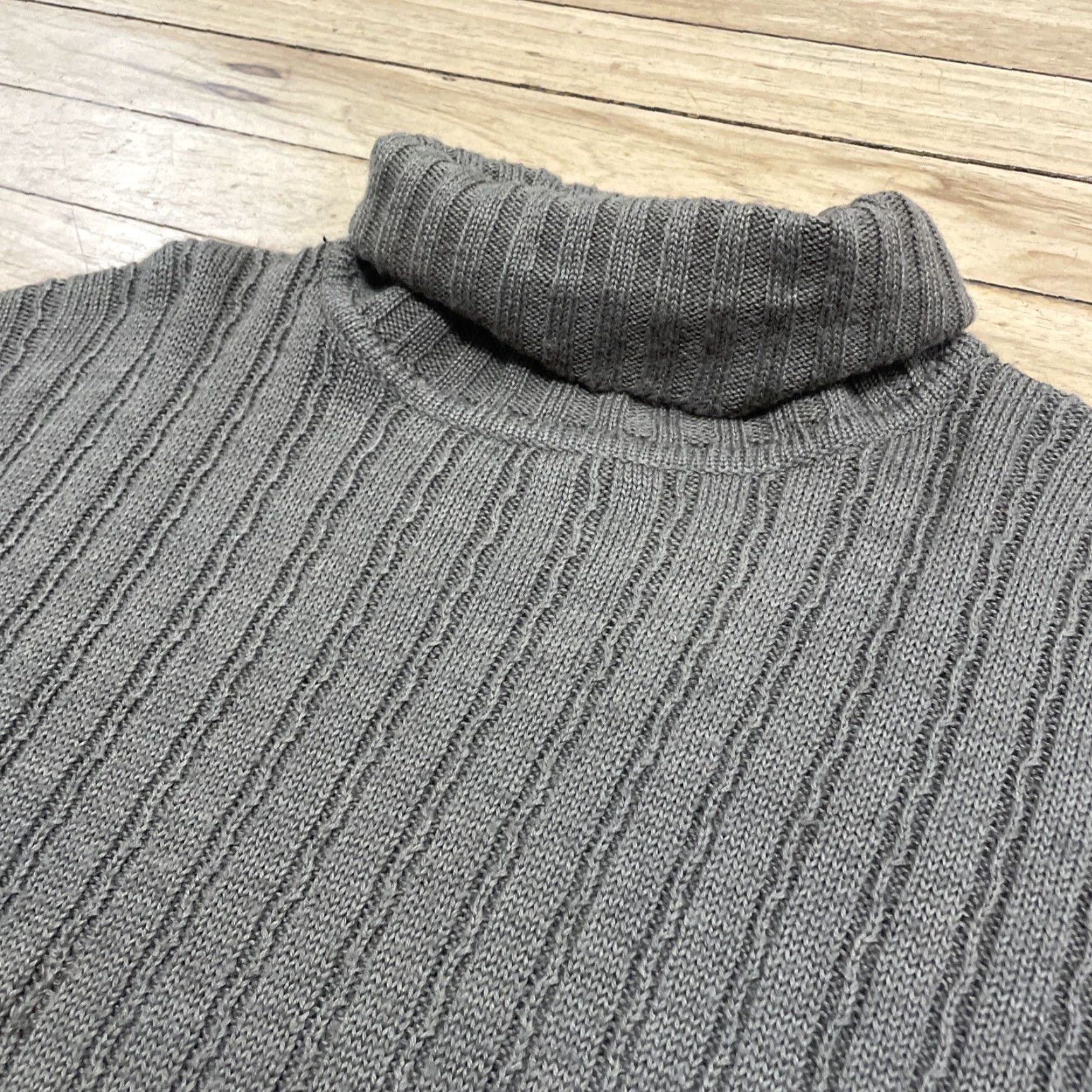Vintage VINTAGE Tribeca 90s/y2k Brown Wool Turtleneck Sweater XXL Ribbed Knit Pullover Mulher? Size XXL / US 16-18 / IT 52-54 - 5 Thumbnail
