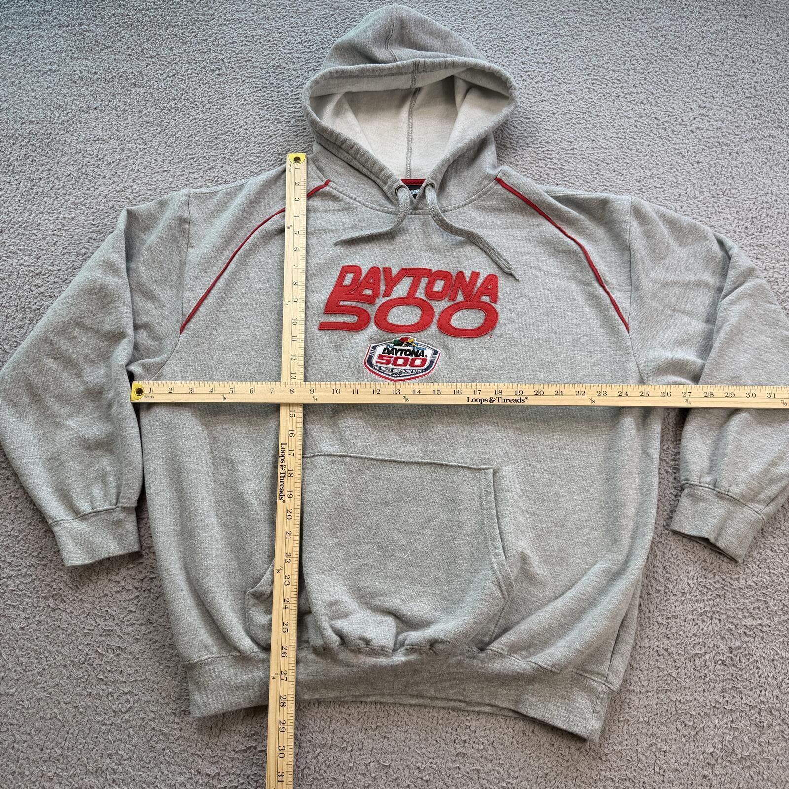 NASCAR Vintage 2005 Daytona 500 NASCAR Racing Hoodie Gray Felt XL Size US XL / EU 56 / 4 - 4 Thumbnail