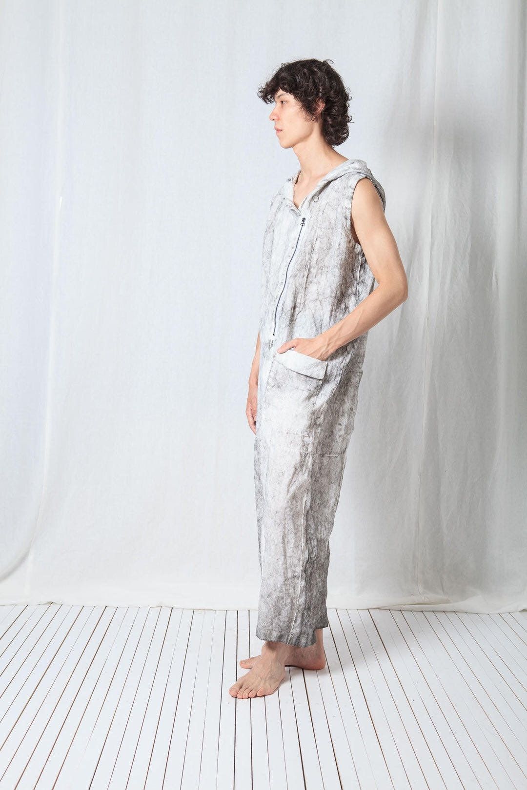 Designer × PAL OFFNER PAL OFFNER Loose Hooded Linen Unisex Overall Size 1-2 /S Size US 28 / EU 44 - 4 Thumbnail