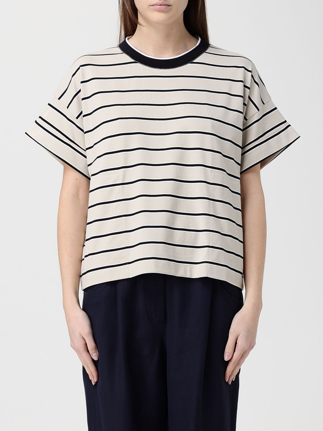 Brunello Cucinelli Brunello Cucinelli T-Shirt Woman Black Size XS / US 0-2 / IT 36-38 - 1 Thumbnail