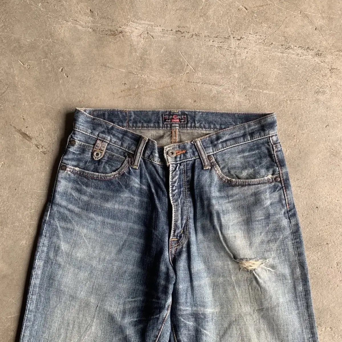 Japanese Brand GL HEARTS W31 L32 Distressed Denim Blue Wash Jeans Pants Size US 31 - 3 Thumbnail