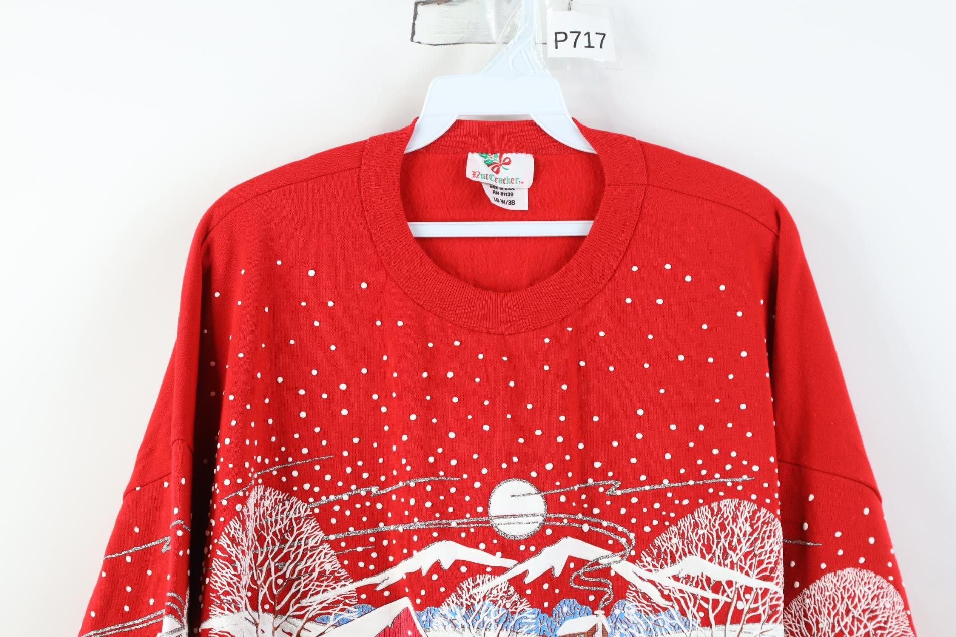 Vintage Vintage 90s Print Christmas Country Farmhouse Sweatshirt USA Size XXL / US 16-18 / IT 52-54 - 2 Thumbnail