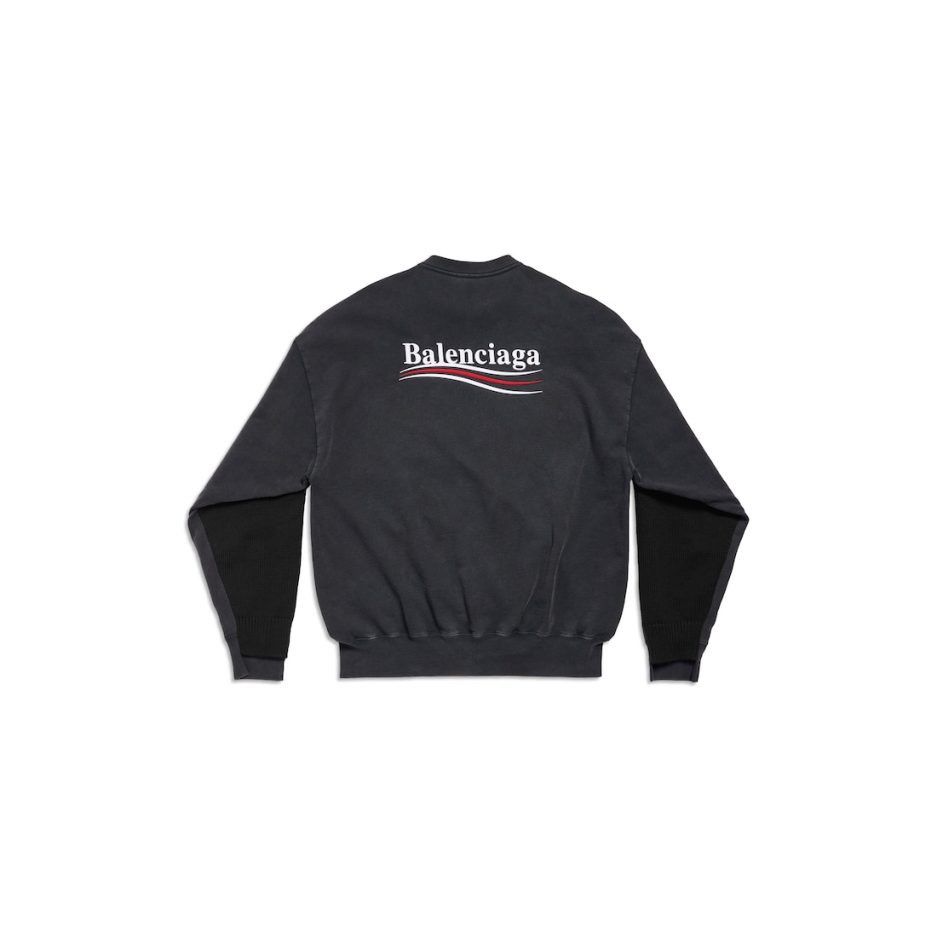 Balenciaga o1la1rc1a0226 Political Campaign Hybrid Sweater In Black Size US XL / EU 56 / 4 - 2 Thumbnail