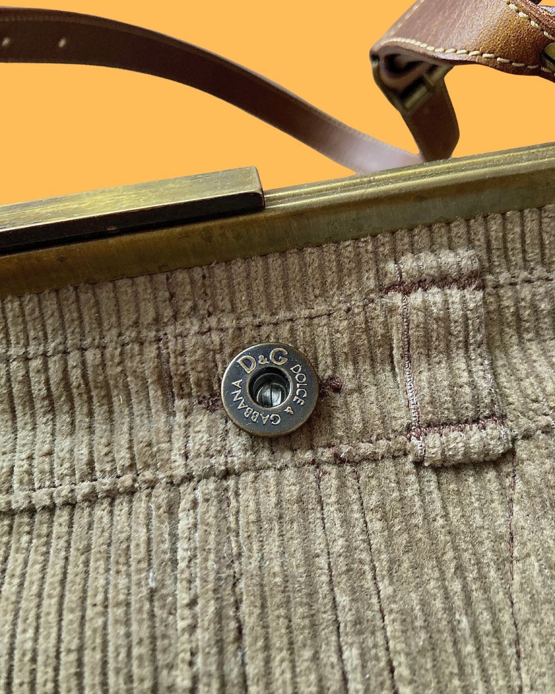 Dolce & Gabbana Dolce & Gabbana 👛 Reconstructed Corduroy Pants Purse Bag Size ONE SIZE - 4 Thumbnail