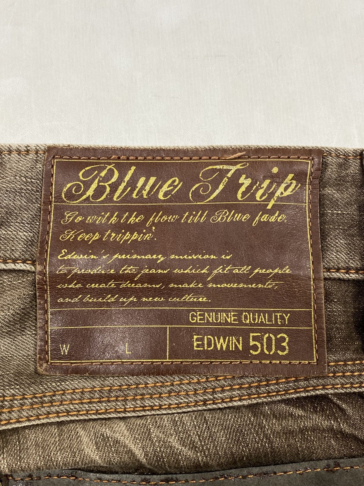 Edwin RARE ‼️ VTG EDWIN BLUE TRIP CRAZY FADED BROWN FLARE JEANS Size US 30 / EU 46 - 17 Thumbnail