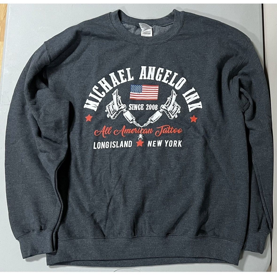 Gildan Michael Angelo Ink ‘All American Tattoo’ Pullover Size L ⛓️ Size US L / EU 52-54 / 3 - 1 Thumbnail
