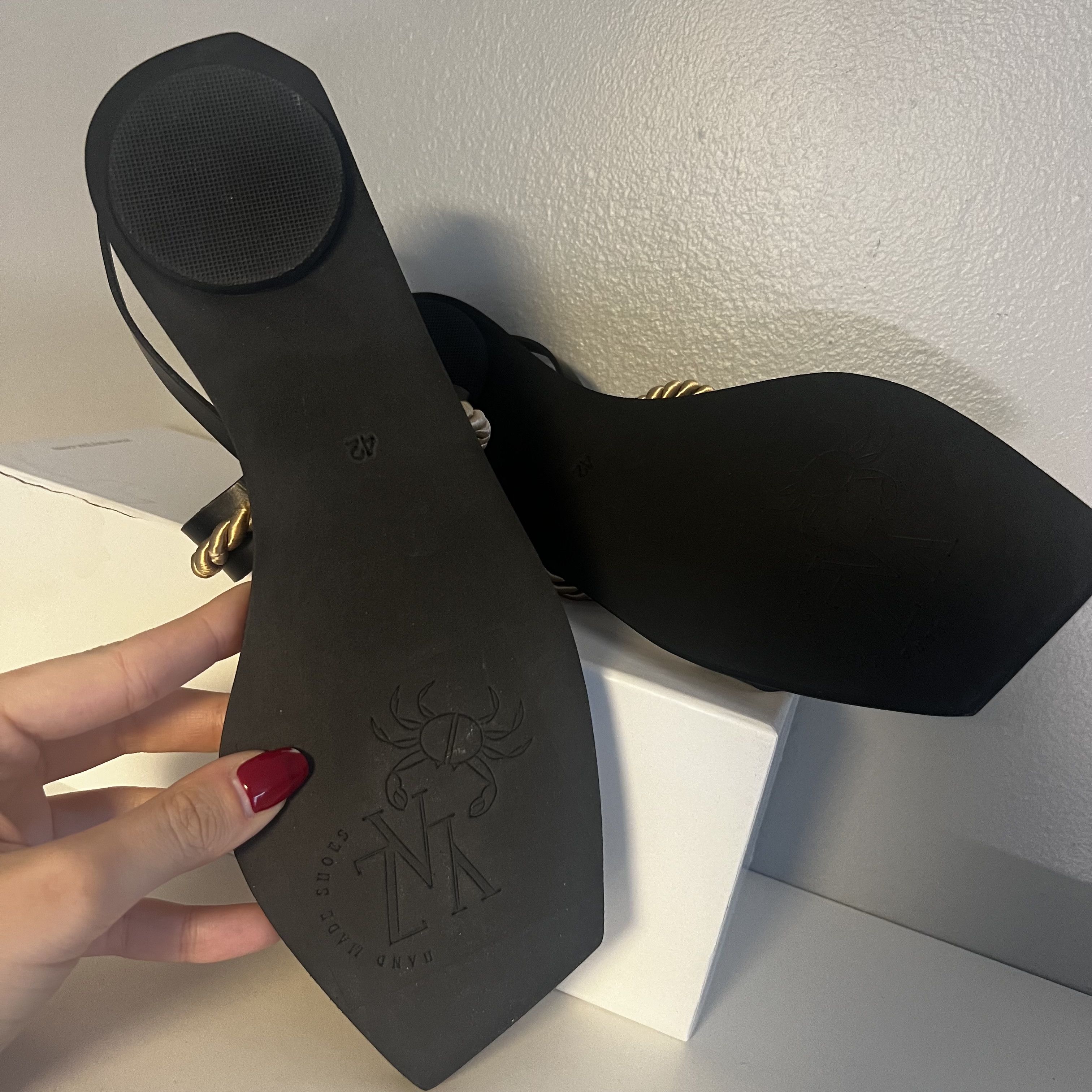 Handmade MYYAZ EPHE Sandals (BLACK GOLD) Size 42 Size US 12 / IT 42 - 3 Thumbnail