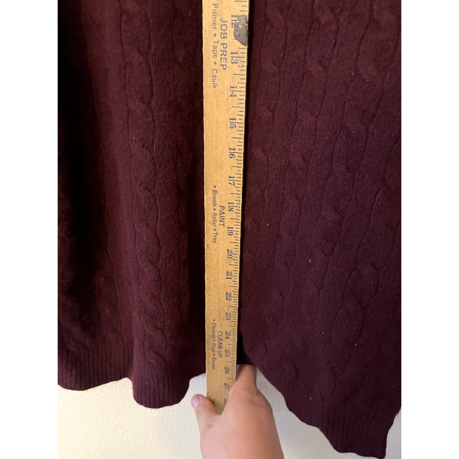 Ralph Lauren RALPH LAUREN Womens Cashmere Cable Knit Cardigan Sweater Red M 3/4 Sleeve Turtleneck Size M / US 6-8 / IT 42-44 - 4 Thumbnail