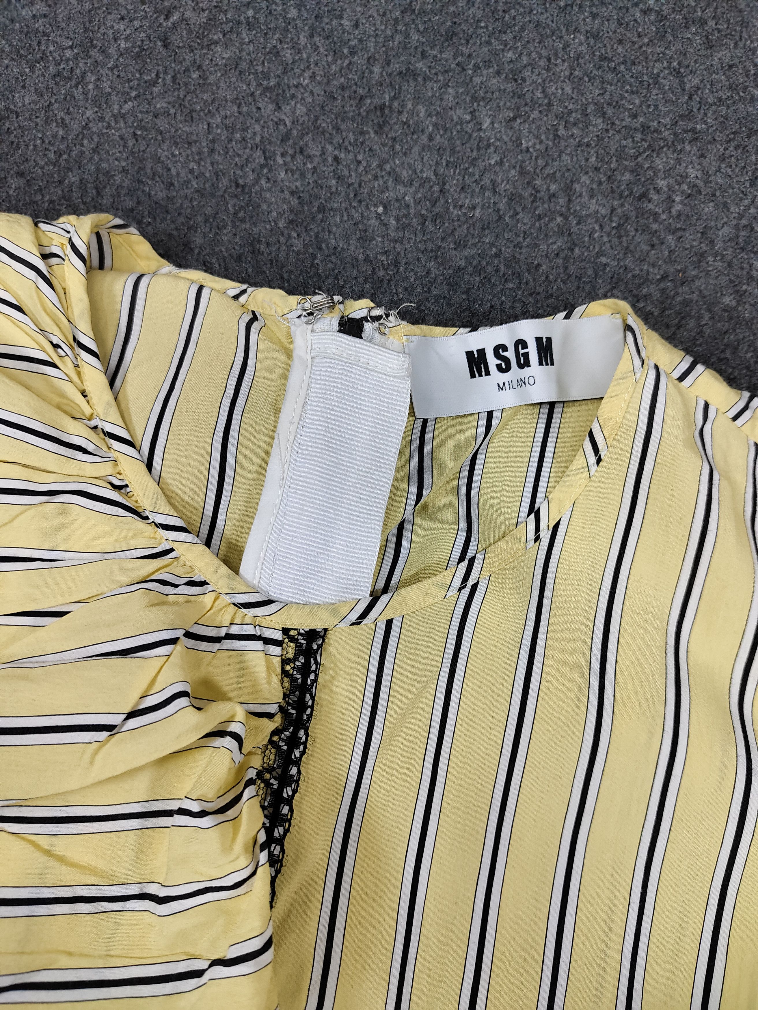 MSGM FW18 MSGM- Runway Asymmetric Layered Ruffle Striped Dress Size M / US 6-8 / IT 42-44 - 7 Thumbnail