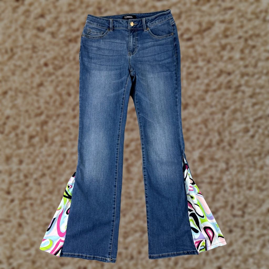 Denime D.Jeans Denim Jeans Flared Pant Womens 6 Blue Mid Rise Zip Fly Cotton Hippie Vintage? Size 28" / US 6 / IT 42 - 1 Thumbnail