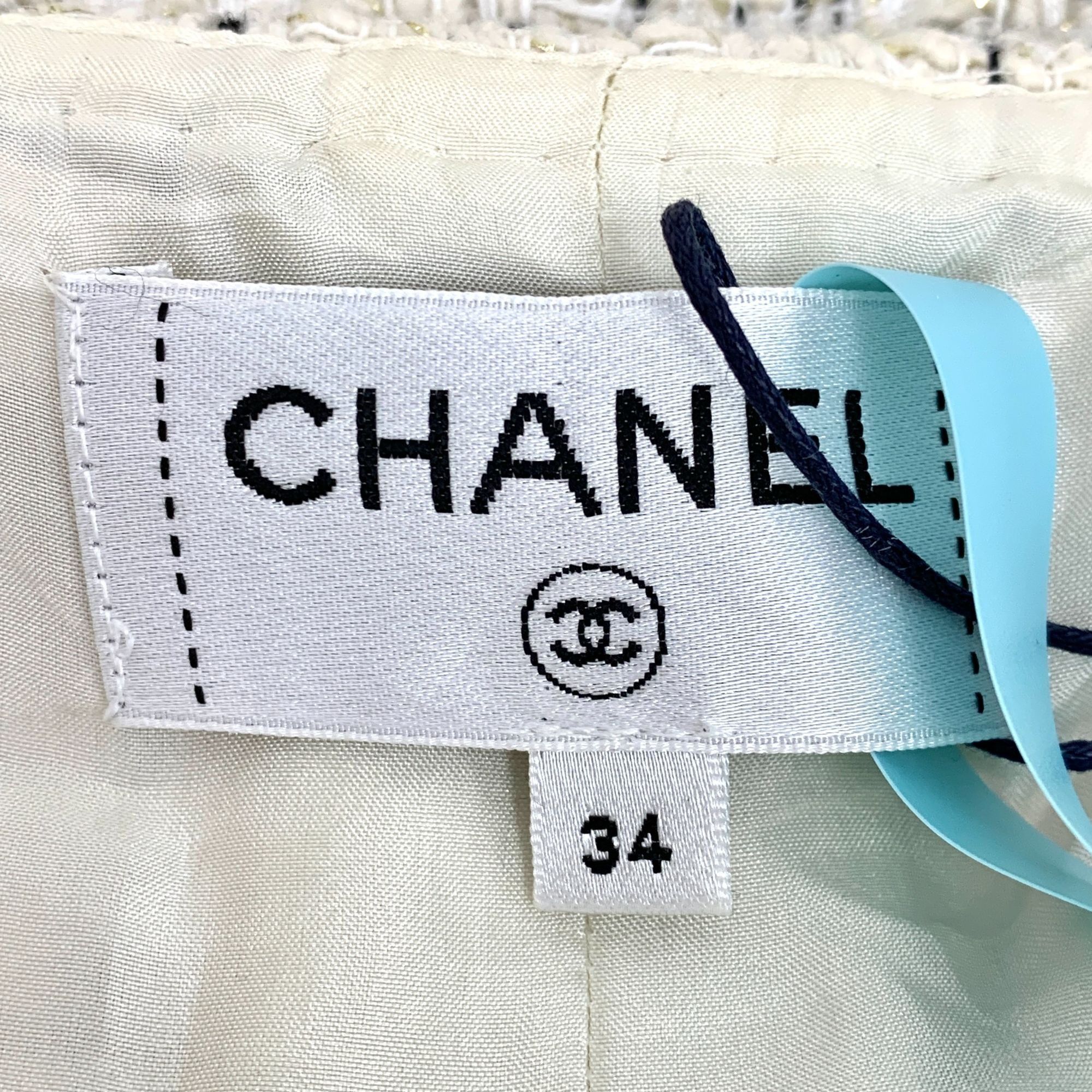 Chanel Chanel Beige Tweed Skirt With Braided Trim & Tassel Detail S Size 34" / US 12 / IT 48 - 2 Thumbnail