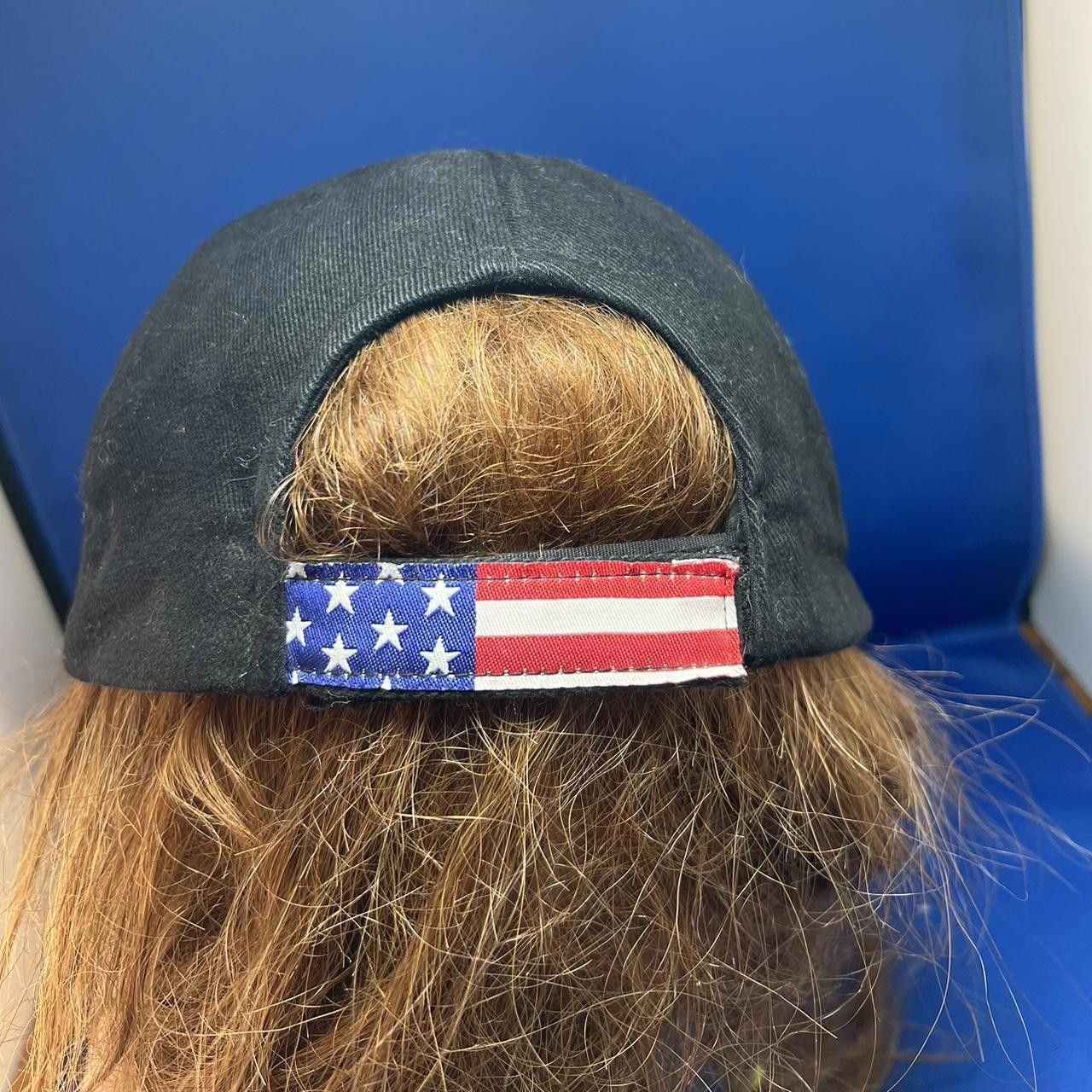 Designer Chevrolet Black Cap with Patriotic Flag Design Size ONE SIZE - 4 Thumbnail