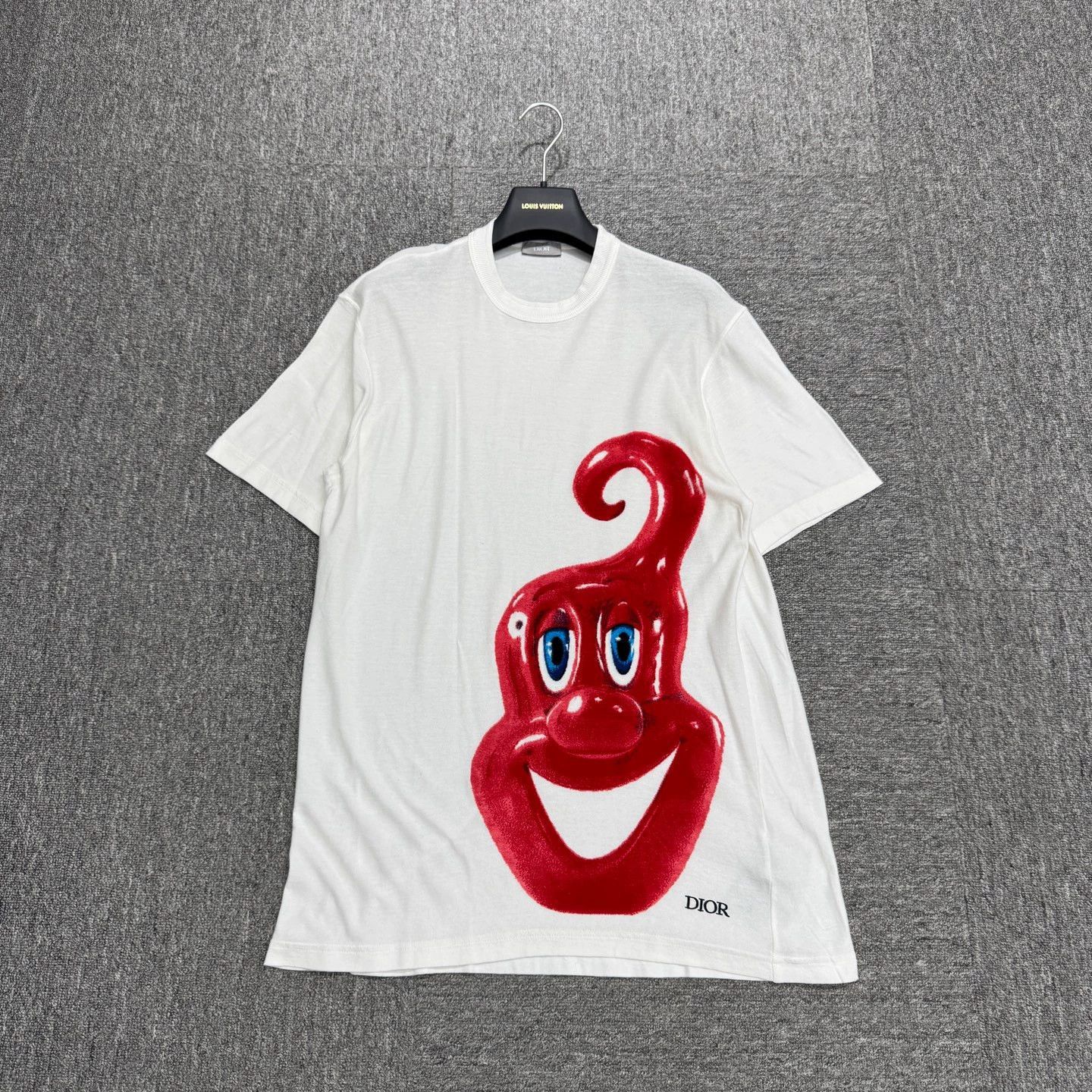 Dior White Short Sleeve T-Shirt with Red Smiley Print Size US S / EU 44-46 / 1 - 1 Thumbnail