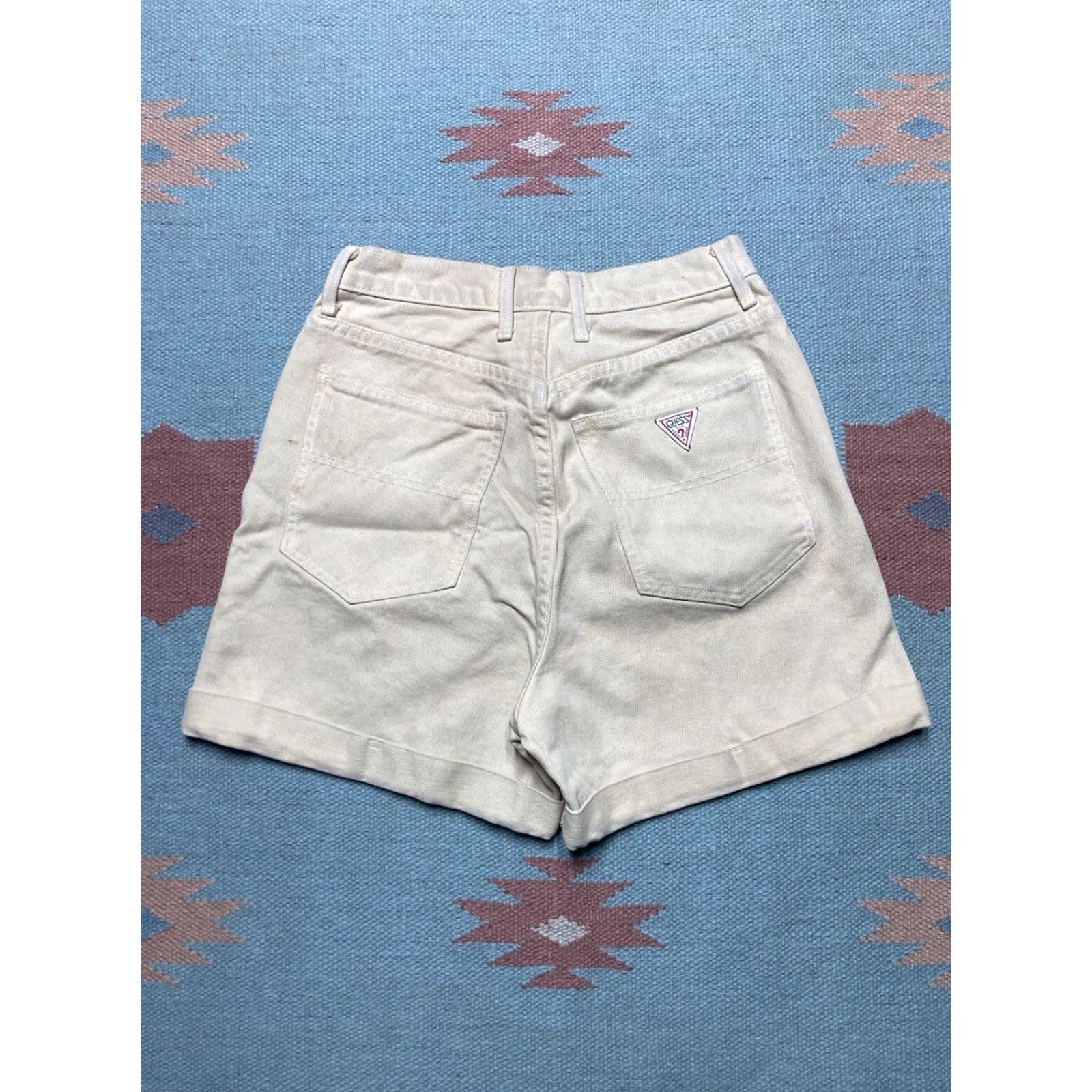 Guess VINTAGE Guess Jeans Shorts Jorts Light Yellow Made in USA Women’s 26 90s Mom Mens? Size 26" / US 2 / IT 38 - 6 Thumbnail