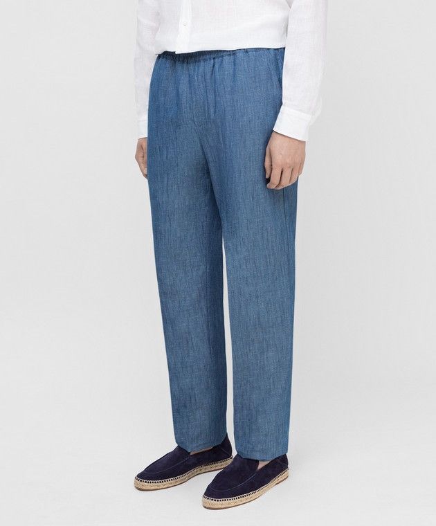 Loro Piana 🔥🔥 Loro Piana Blue Linen Pants Size US 30 / EU 46 - 9 Thumbnail