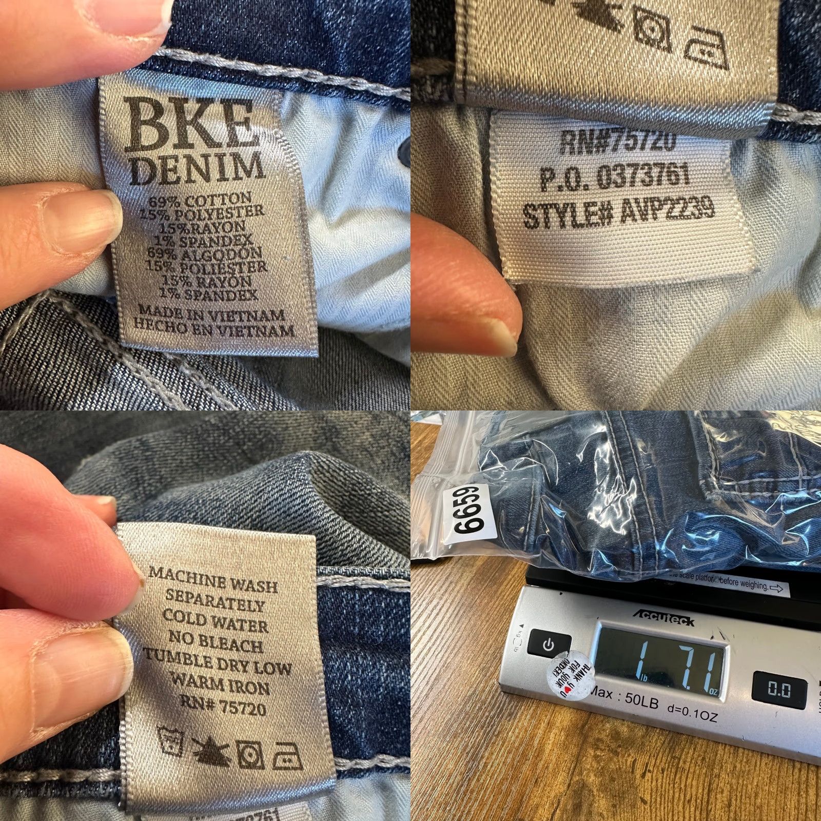 BKE BKE Derek Jeans Mens 34L Blue Medium Wash Distressed Denim Straight 34 Inseam 5-Pocket Zip Button Buckle Bke Size US 34 / EU 50 - 9 Thumbnail