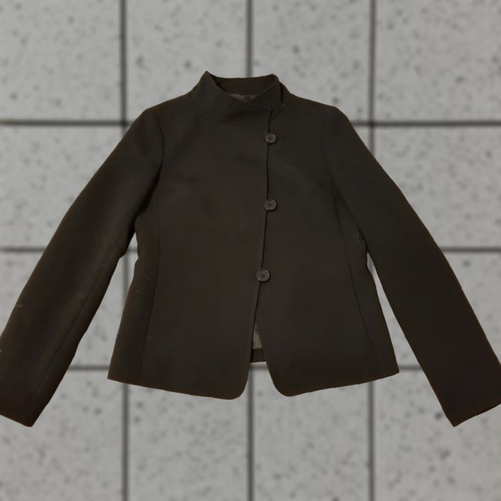 Womens Talbots Blazer Jacket 2 Black Polyester Basic Jacket Mens? Wait (Size XS)