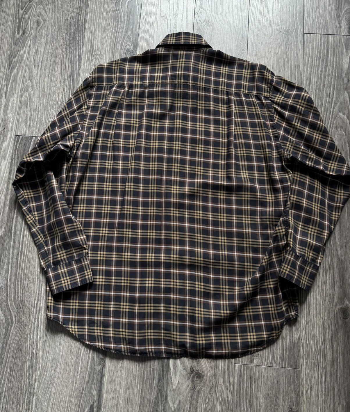 Burberry Burberry Brown/Blue Logo Checkered Flannel Shirt 43 Size US XL / EU 56 / 4 - 10 Thumbnail