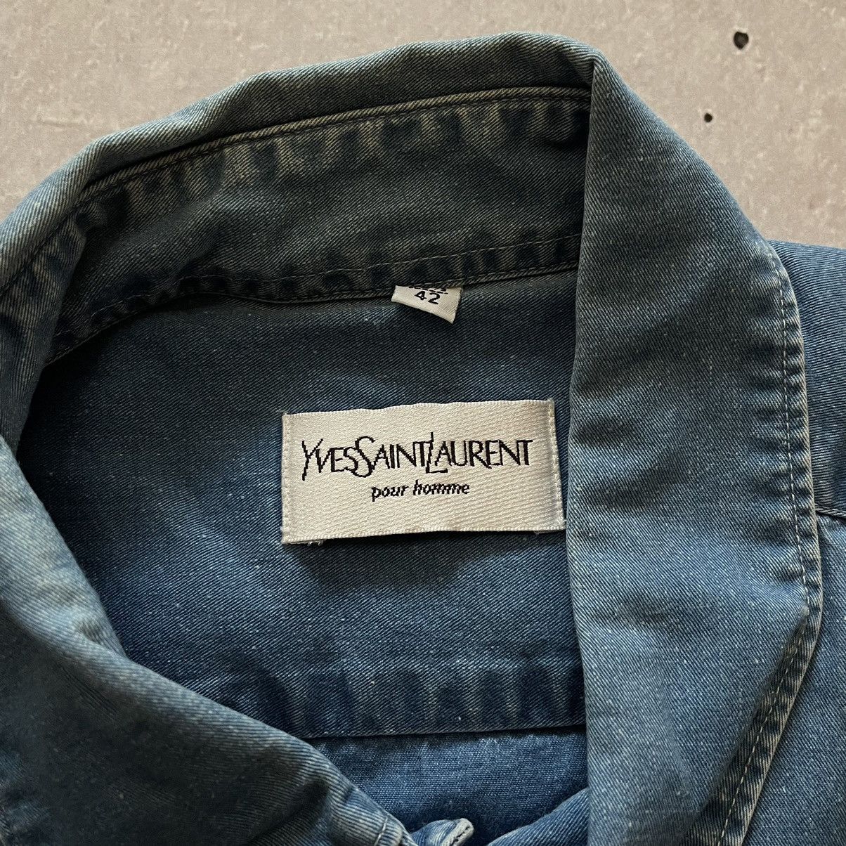 Vintage × Yves Saint Laurent 90’s Jeans YSL Shirt Denim Summer YSL Tee Size US XXL / EU 58 / 5 - 9 Thumbnail