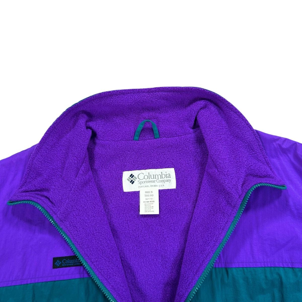 Columbia VTG 90s Columbia Sportswear Green Purple Fleece Lined Jacket Size US XL / EU 56 / 4 - 4 Thumbnail