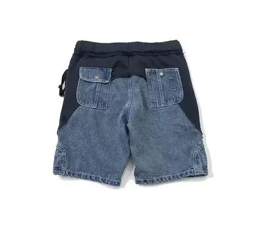 Jean 20SS Indigo Union Japan Navy Denim Patchwork USA Shorts Size US 32 / EU 48 - 2 Thumbnail