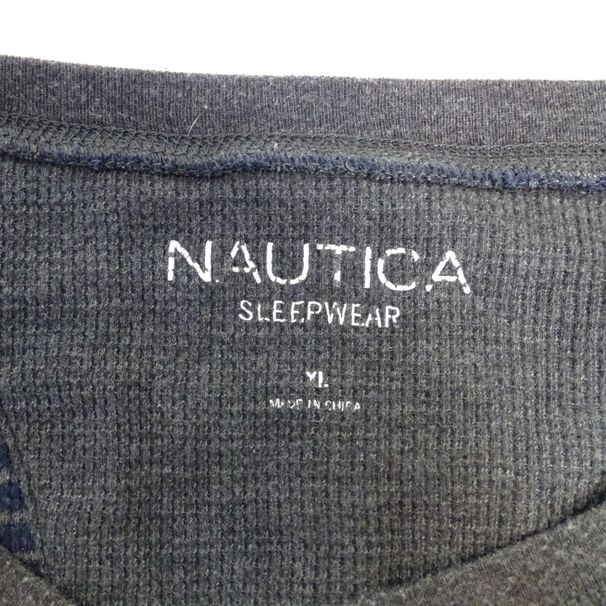 Nautica Nautica Sleepwear Men Ribbed Striped Blue Gray Shirt Size XL Size US XL / EU 56 / 4 - 5 Thumbnail