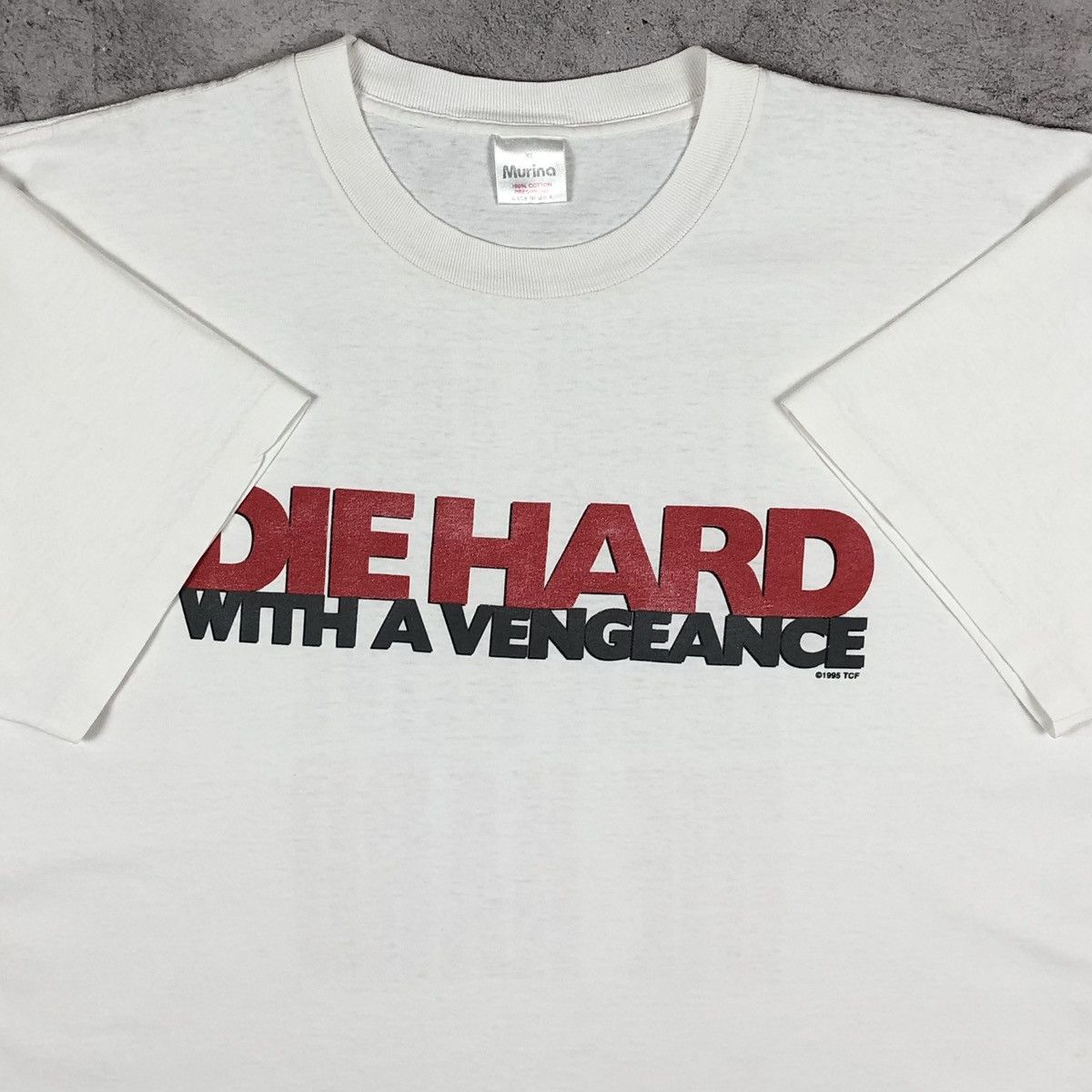 Vintage 1995 Die Hard With A Vengeance Movie Bruce Willis Tee Size US XL / EU 56 / 4 - 10 Thumbnail