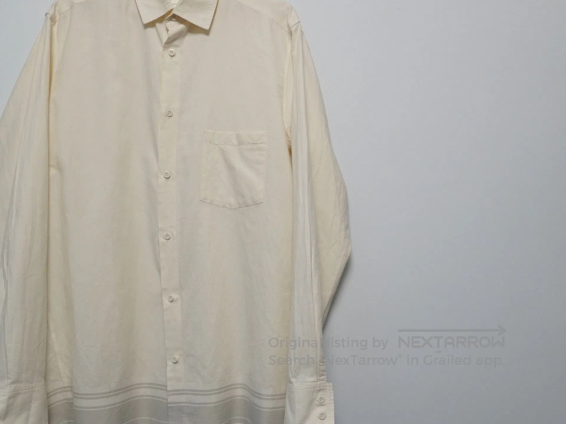 Yohji Yamamoto Yohji Yamamoto 2002SS Striped Cream Shirt. Size US XL / EU 56 / 4 - 3 Thumbnail
