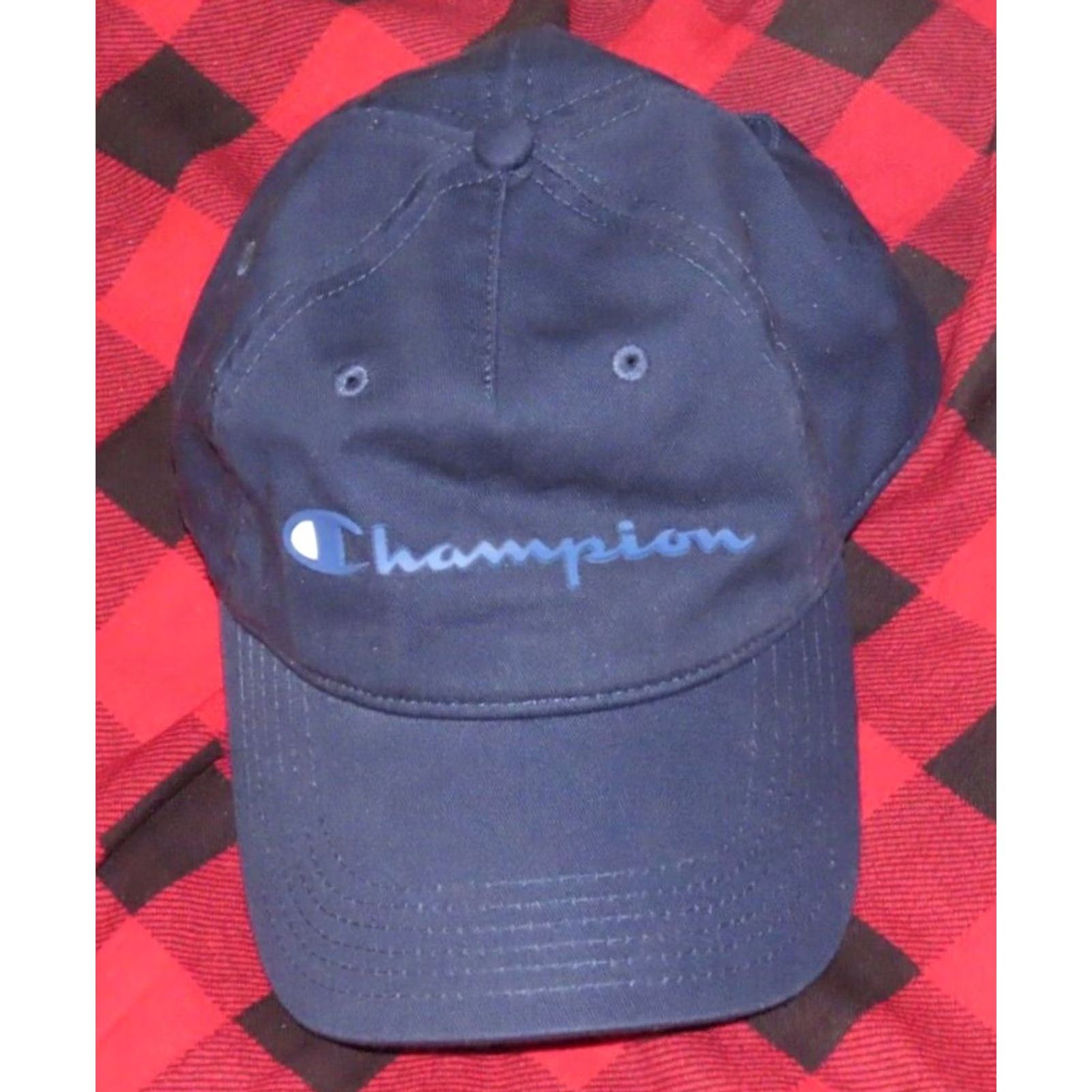 Champion Champion Hat Cap Strap Back Navy Blue Spell Out Logo Adjustable Trucker Mens One Size Blue Logo Size ONE SIZE - 6 Thumbnail