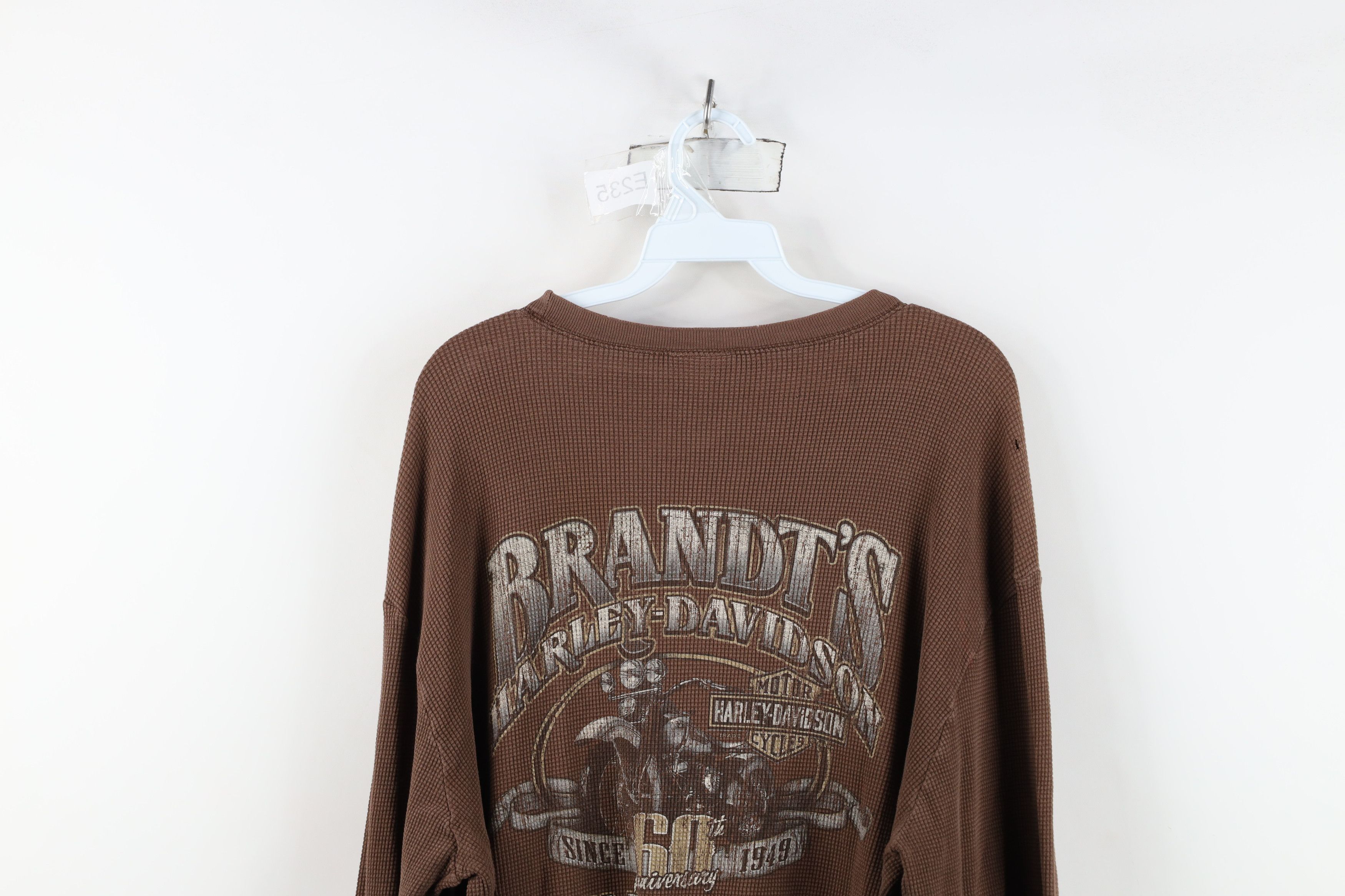 Harley Davidson Vintage Harley Davidson Waffle Knit Long Sleeve T-Shirt Size US XL / EU 56 / 4 - 14 Thumbnail