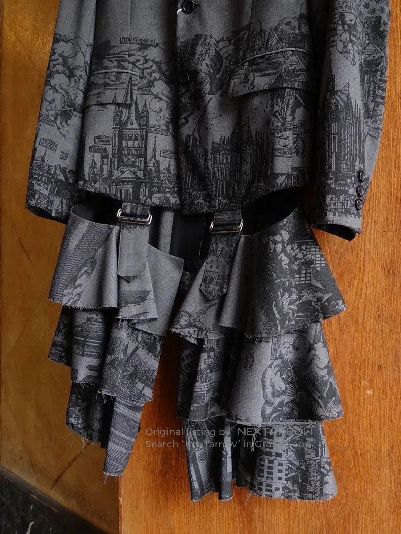 Comme des Garcons black embellished hem blazer by cdg homme plus. Size US S / EU 44-46 / 1 - 3 Thumbnail