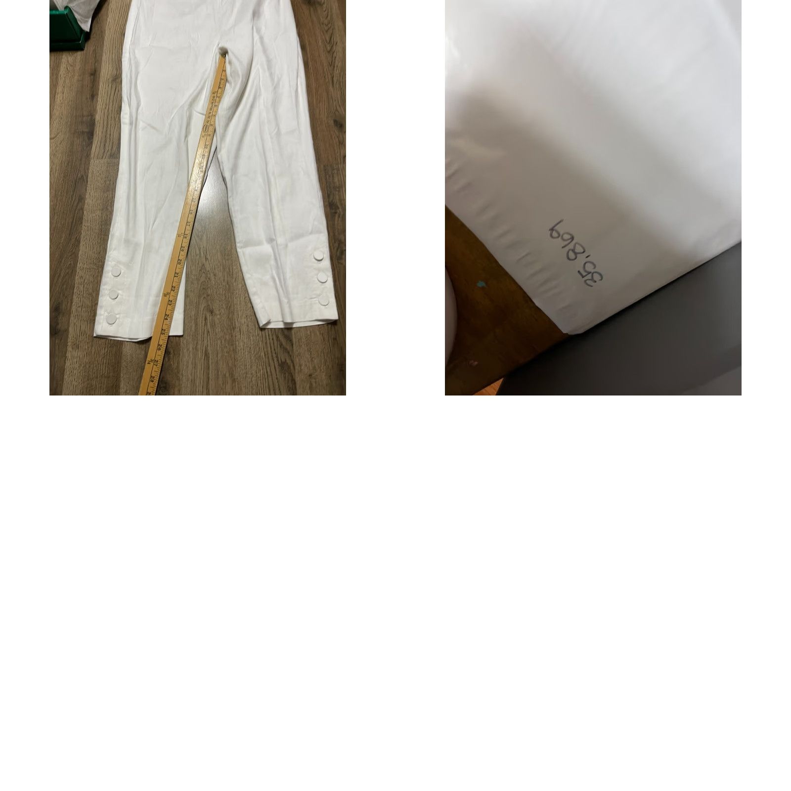 J. Jill J. Jill Pants Women's Medium White Pull On Linen Blend Stretch Casual Regular Inseam 25 in Ankle (Free Return) Size 32" / US 10 / IT 46 - 8 Thumbnail