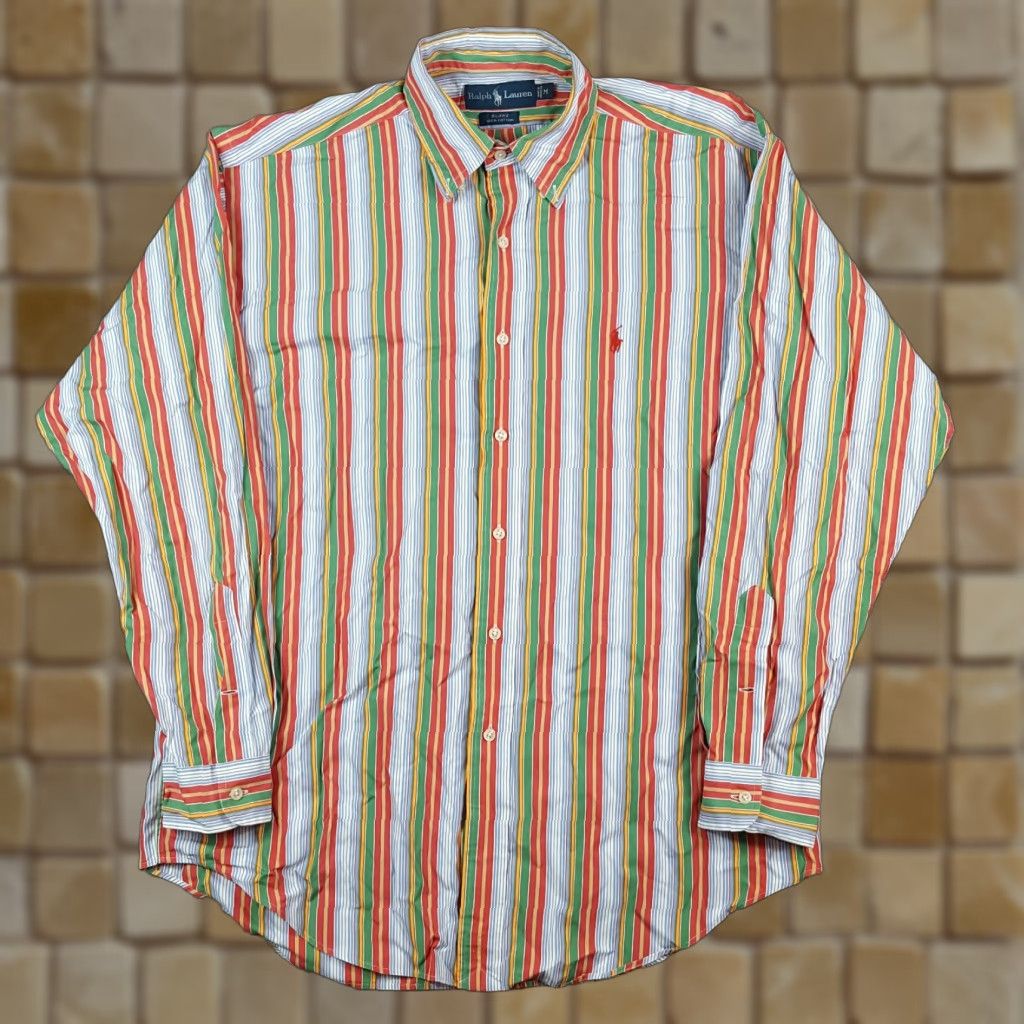 Ralph Lauren Ralph Lauren Preppy Pony Logo Striped Size M Relaxed Button-Down Collared Shirt Size US M / EU 48-50 / 2 - 1 Thumbnail