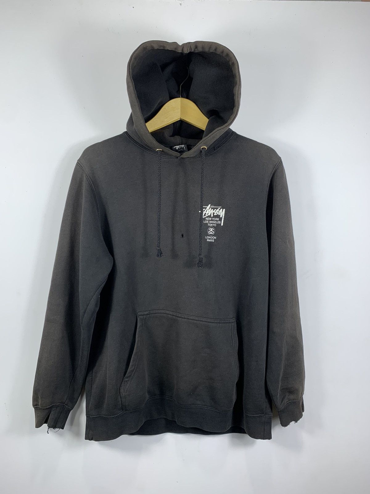 Streetwear × Stussy × Vintage Distressed faded Stüssy World