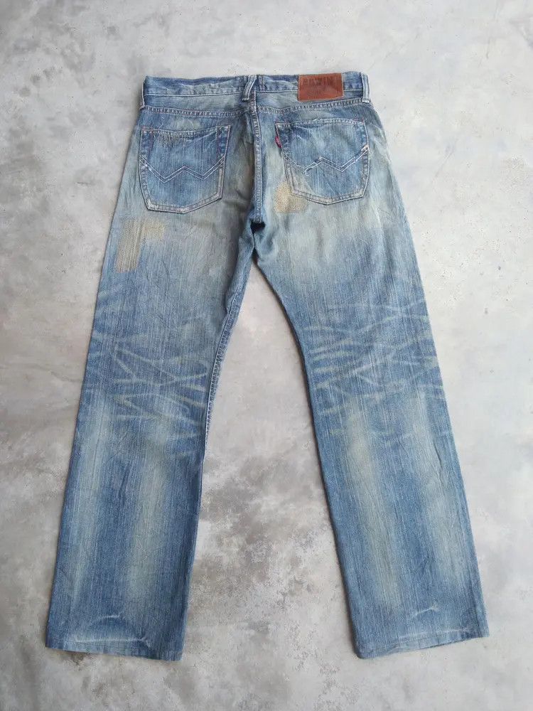 Edwin Vintage Japanese Brand Edwin Distressed Jeans 34x32 Size US 34 / EU 50 - 2 Thumbnail